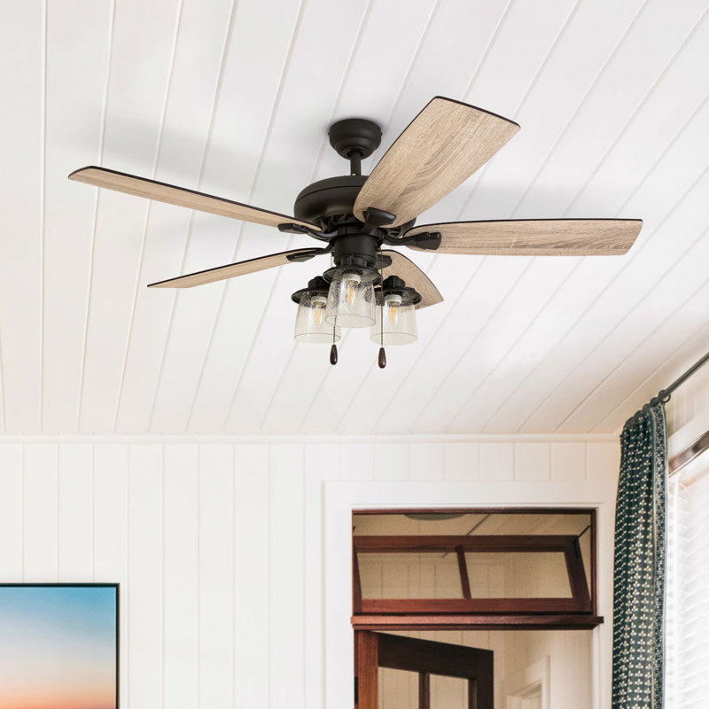 Gracie Oaks 52'' Rehoboth 5 Blade Standard Ceiling Fan with Light Kit